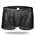 cheap Men&#039;s Exotic Underwear-Men&#039;s 1pack Sexy Panties Briefs Basic Hole Polyester PU Pure Color Mid Waist Black