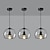 abordables Éclairages pour îlot-LED suspension moderne en verre cuisine îlot de lumière 23 cm vintage en métal en couches géométriques peintes en gris pays salon chambre salle à manger cuisine lumières