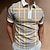 baratos Polo com zíper 3D-Homens Camiseta Polo Camisa de golfe Xadrez Colarinho Amarelo Ao ar livre Rua Manga Curta Zíper Imprimir Roupa Moda Roupa de Esporte Casual Confortável