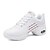 cheap Dance Sneakers-Women&#039;s Dance Sneakers Training Practice HipHop Sporty Look Ballerina Sneaker Flat Heel Round Toe Lace-up Adults&#039; White Black Black / Red