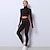 cheap Yoga Sets-Women&#039;s Tracksuit Workout Sets Winter 2 Piece Seamless Solid Color Leggings Crop Top Clothing Suit Navy Black Spandex Yoga Fitness Gym Workout High Waist Tummy Control Butt Lift Moisture Wicking Long