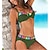 cheap Bikini Sets-Women&#039;s Swimwear Bikini 2 Piece Plus Size Swimsuit Push Up Color Block Green Blue Black Wine Bathing Suits New / Padded Bras