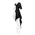 Χαμηλού Κόστους Στολές με Θέμα Ταινίες &amp; TV-εκατόν μια Δαλματίας cruella de vil ρούχα κοστούμι πάρτι γυναικεία ταινία cosplay vintage μόδας χαριτωμένο μαύρο παλτό γάντια καρναβαλιού μεταμφιέσεις πολυεστέρα / βαμβακερό / a-line / πλένεται με