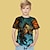 baratos camisetas 3d menino-Infantil Para Meninos Camisa Manga Curta Cinzento Impressão 3D Animal Diário Ao ar livre Ativo 4-12 anos / Verão