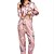 cheap Women&#039;s Sleepwear-Women&#039;s Pajamas Sets 1 set Flower Simple Hot Comfort Home Party Daily Satin Gift Lapel Long Sleeve Shirt Pant Elastic Waist Print Fall Spring 6003 6020 / Buckle / Club