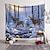 cheap Landscape Tapestry-Christmas Santa Claus Holiday Party Xmas Large Wall Tapestry Art Photo Background Backdrop Decor Hanging Home Bedroom Living Room Decoration Tree Reindeer Snowman Elk Snowflake Candle Gift Fireplace