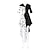 preiswerte Damenkostüme-Hundert und ein Dalmatiner Cruella De Vil Cosplay Kostüm Austattungen Partykostüm Damen Film Cosplay Vintage Modisch Kuschelig Schwarz Karneval Maskerade Mantel Handschuhe