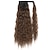 cheap Ponytails-Corn Wavy Long Ponytail Synthetic Hairpiece Wrap on Clip Hair Extensions Ombre Brown Pony Tail Blonde Fake Hair