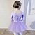billige Dansetøj til børn-Dansetøj til børn Ballet Kjole Rosette Blonde Solid Pige Træning Ydeevne Langærmet Høj Bomuldsblanding Tyl