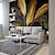 ieftine Tapet floral și plante-tapet autocolant personalizat autoadeziv frunze de banane aurii orbitor pvc/vinil potrivit pentru sufragerie dormitor restaurant hotel decorare perete artă decor acasă