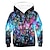 cheap Boy&#039;s 3D Hoodies&amp;Sweatshirts-Kids Boys&#039; Colorful Bubbles Hoodie Long Sleeve Green Blue Rainbow 3D Print Optical Illusion Drawstring Daily Outdoor Active Basic 2-12 Years / Fall / Winter / Spring
