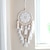 abordables Atrapasueños-Atrapasueños blanco regalo hecho a mano con un anillo de plumas decoración colgante de pared arte campanas de viento estilo boho decoración del hogar