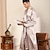 ieftine Halate-Bărbați Mărime Plus Pijamale Halat Robă de mătase Kimono de mătase Culoare pură Modă Lux Casă Pat spa Mătase artificială Satin Confort Manșon Lung Iarnă Toamnă Negru Vin roșu