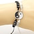 abordables Bracelets-meilleur ami bracelets pour 2 assortis yin yang cordon réglable bracelet pour bff relation d&#039;amitié petit ami petite amie cadeau de valentines (argent)