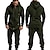 abordables sudaderas basicas-Hombre Tracksuit Mono Sudadera Con Capucha Calle Casual Ropa Deportiva Cerrar Color sólido Azul marinero Gris Oscuro Vino Poliéster Ropa de Deporte Primavera