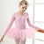 preiswerte Kindertanzkleidung-Tanzkleidung für Kinder Ballett Kleid Schleife Einfarbig Farbaufsatz Mädchen Ausbildung Leistung Langarm Hoch Baumwollmischung Tüll