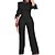 cheap Women&#039;s Jumpsuits-Women&#039;s Jumpsuit Solid Colored Lace up Casual Crew Neck Street Daily Wear 3/4 Length Sleeve Regular Fit Black Orange S M L Fall