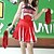 cheap Men&#039;s &amp; Women&#039;s Halloween Costumes-Cheerleader Skirt Cosplay Costume Outfits Adults&#039; Women&#039;s Cosplay Halloween Christmas Halloween Festival / Holiday Polyester Blue / Red Women&#039;s Easy Carnival Costumes / Top / Skirts