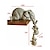 tanie Posągi-ozdoby z żywicy słonia dekoracje trzyczęściowe 3 matki słoni i dwoje dzieci wiszące na krawędzi rękodzieła figurki