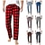 voordelige Slaap bodem-Voor heren Loungewear Pyjamabroek Nachtkleding Lounge Broeken 1 stuks Ruitjes Raster / Plaid Modieus Zacht Huis Bed Katoen Pantalon Afdrukken Trekkoord Elastische taille Zomer Lente Roodzwart Zwart