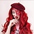 baratos Peruca para Fantasia-perucas vermelhas para mulheres peruca cosplay peruca sintética encaracolado ondulado ondulado peruca assimétrica longo cabelo sintético vermelho linha fina peruca vermelha de halloween