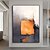 voordelige Verf-olieverfschilderij handgemaakte handgeschilderde kunst aan de muur modern grijs en oranje abstract minimalistische woondecoratie decor gerold canvas geen frame niet uitgerekt