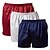 billiga Sov botten-Herr Sovkläder Silk Boxers Pyjamasshorts 1 st Ren färg Lyx Mjukt Hem Strand Faux siden Polyester Andningsfunktion Shorts Retro Grundläggande Vår Sommar Silver Ren svart
