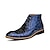 baratos Botas de vestir-Homens Botas Sapatos de vestir Botas da Moda Diário Camurça Botas / Botins Com Cadarço Preto Azul Real Verão Outono Inverno