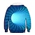 abordables Vision 3D et Géométrie du Garçon-Garçon 3D 3D Print Sweat à capuche manche longue 3D effet Printemps Automne Actif Enfants 3-12 ans du quotidien
