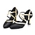 זול נעלי ריקודים ונעלי ריקוד מודרניות-בגדי ריקוד נשים ריקודים סלוניים נעליים מודרניות הצגה אימון וַלס עקבים שחבור עקב קובני רצועת קרוס שקד שחור לבן