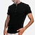 cheap Cotton Linen Shirt-Men&#039;s Shirt Summer Shirt Beach Shirt Collar Short Sleeve Light Blue Black White Solid Color Street Holiday Clothing Apparel