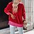 cheap Cardigans-Women&#039;s Sweater Cardigan Sweater Jumper Crochet Knit Button Knitted Tunic V Neck Color Block Outdoor Home Stylish Casual Drop Shoulder Winter Fall Red S M L