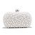 baratos Clutches &amp; Bolsas de Noite-Bolsas clutch femininas de poliéster para festa de casamento à noite com corrente de pérolas em branco pérola bege