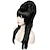 halpa Räätälöidyt peruukit-keskiaikainen peruukki cosplay peruukki aaltoileva keskiosa peruukki kuvassa synteettiset hiukset naisille musta
