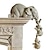 billige Statuer-elefantharpikspynt tredelte dekorasjoner 3 elefantmødre og to babyer hengende på kanten av håndverksstatuer