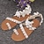 hesapli Kadın Düğün Ayakkabıları-Kadın&#039;s Sandaletler Boho Bohemia Plajı Düğün Sandalet Gelin Ayakkabısı Nedime Ayakkabısı Dantel Düz Taban Açık Uçlu Düğün Günlük Kumsal Dantel PU Mokasen Yaz Beyaz