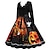 billige 1950&#039;erne-Græskar Audrey Hepburn Kjoler Swing kjole Voksne Dame Fest / Aften Årgang Festival Halloween Nytår Nemme Halloween kostumer