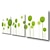 Недорогие Печать на холсте-натянутый холст печать живопись современная абстрактная стена арт-деко три панели зеленые цветы растения готовы повесить
