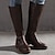 abordables Botas de mujer-Mujer Botas Botas de Combate Botas de Equitación Diario Color sólido Botas hasta la rodilla Invierno Hebilla Tacón Cuadrado Dedo redondo Vintage Clásico Cuero Sintético PU Cremallera Negro Amarillo