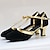 cheap Ballroom Shoes &amp; Modern Dance Shoes-Women&#039;s Ballroom Dance Shoes Modern Dance Shoes Line Dance Outdoor Suede Shoes Heel Splicing Cuban Heel Buckle T-Strap Black and Gold Brown Royal Blue