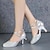 abordables Zapatos de salón y de baile moderno-Mujer Salón Zapatos de Baile Moderno Interior Entrenamiento Profesional Entrenamiento Un Color Tacón alto Hebilla Tira de tobillo Champaña Plateado