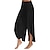 cheap Super Sale-Women&#039;s Culottes Wide Leg Chinos Pants Trousers Wine Army Green Dark Gray Basic Casual / Sporty Mid Waist Ruffle Layered Casual Daily Yoga Stretchy Letter S M L XL XXL / Loose Fit / Split / Split