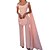 cheap Women&#039;s Jumpsuits-Women&#039;s Jumpsuit Feather Sequin Elegant U Neck Party Prom Sleeveless Regular Fit Pink S M L Fall