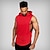 cheap Running Tops-men&#039;s athletic sleeveless hooded shirts tank tops gym training running hoodies gray black size s