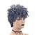 cheap Black &amp; African Wigs-Short Grey Afro Curly Wigs for Black Women Mixed Gray Fluffy Kinky Curly Hair Synthetic Wig