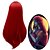 abordables Pelucas para disfraz-peluca sintética recta peluca recta larga roja pelo sintético mujer rojo