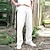 cheap Linen Pants-Men&#039;s Linen Pants Trousers Summer Pants Beach Pants Pocket Drawstring Elastic Drawstring Design Plain Breathable Lightweight Full Length Gym Yoga Linen / Cotton Blend Fashion Streetwear Light Gray