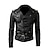 cheap Men&#039;s Jackets &amp; Coats-Men&#039;s PU Leather Jacket Faux Leather Coat Motorcycle Biker Belted Rider Fashion Style  Winter Casual Daily Outdoor Work Black Warm Outwear Tops Zip Pocket