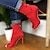 cheap Dance Boots-Women&#039;s Latin Dance Clubwear Salsa Shoes Dance Boots Party Dailywear Practice Socks Ankle Boots Heel Chain Slim High Heel Peep Toe Zipper Black Red Blue