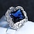 preiswerte Ringe-Bandring Saphir Klassisch Purpur Blau Kupfer Titanstahl damas Stilvoll Klassisch 1 Stück 6 7 8 9 1 / Paar / Synthetischer Saphir / Ring / Solitär